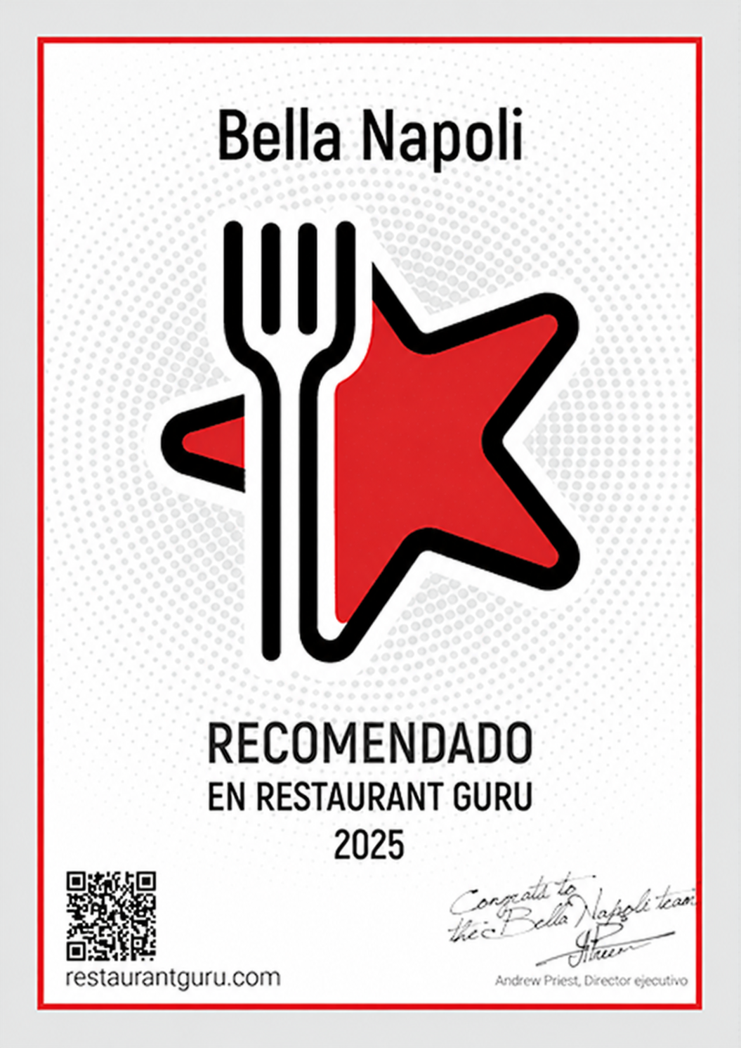 Bella Napoli, recomendado en Restaurant Guru 2025