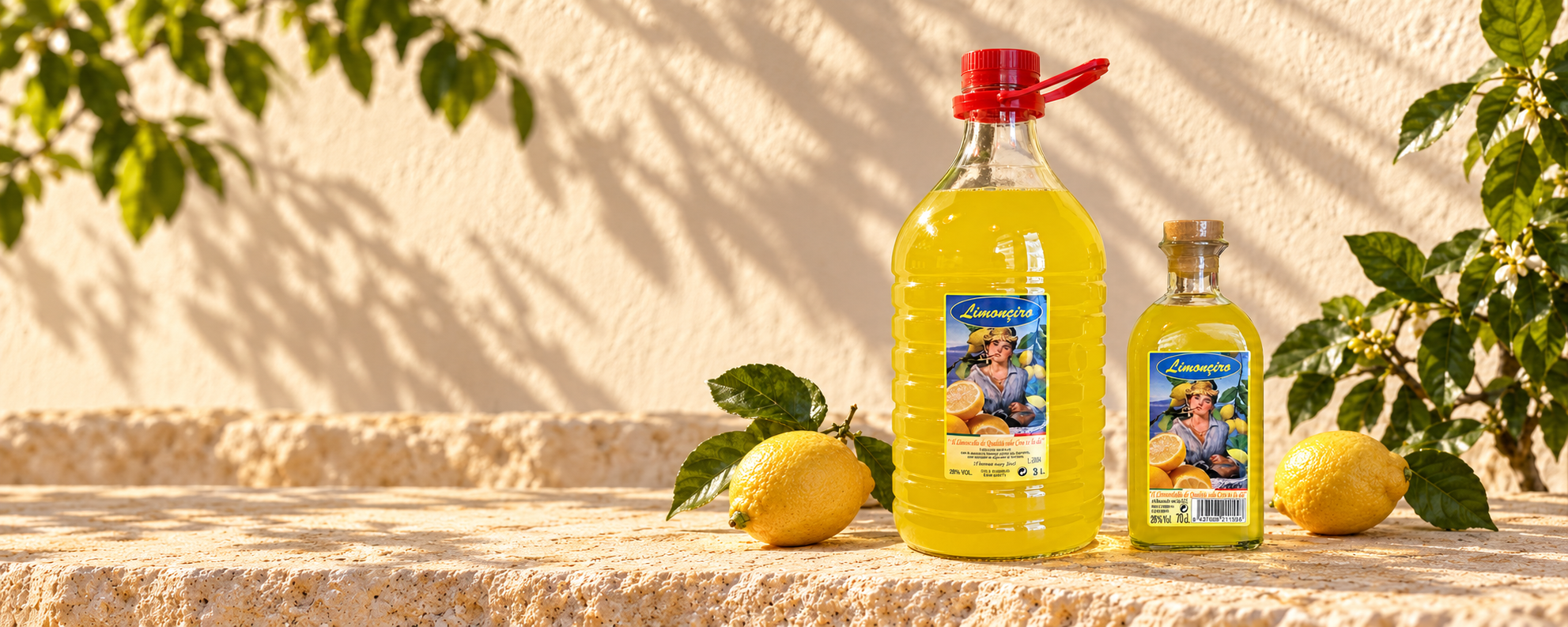 Limonciro: garrafa de 3 litros y botella de 700 ml